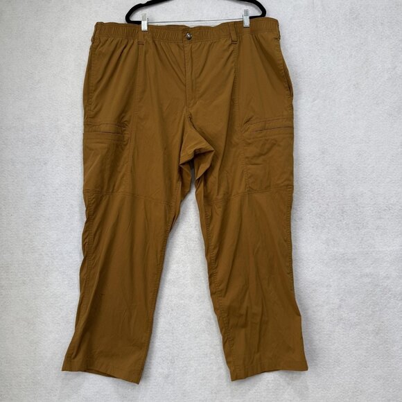 Duluth Trading Co Pants Mens 46x30 Brown Nylon Stretch Hiking Quick Dry Cargo - Picture 1 of 11